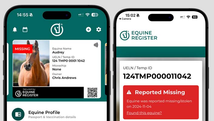 Record your horse missing